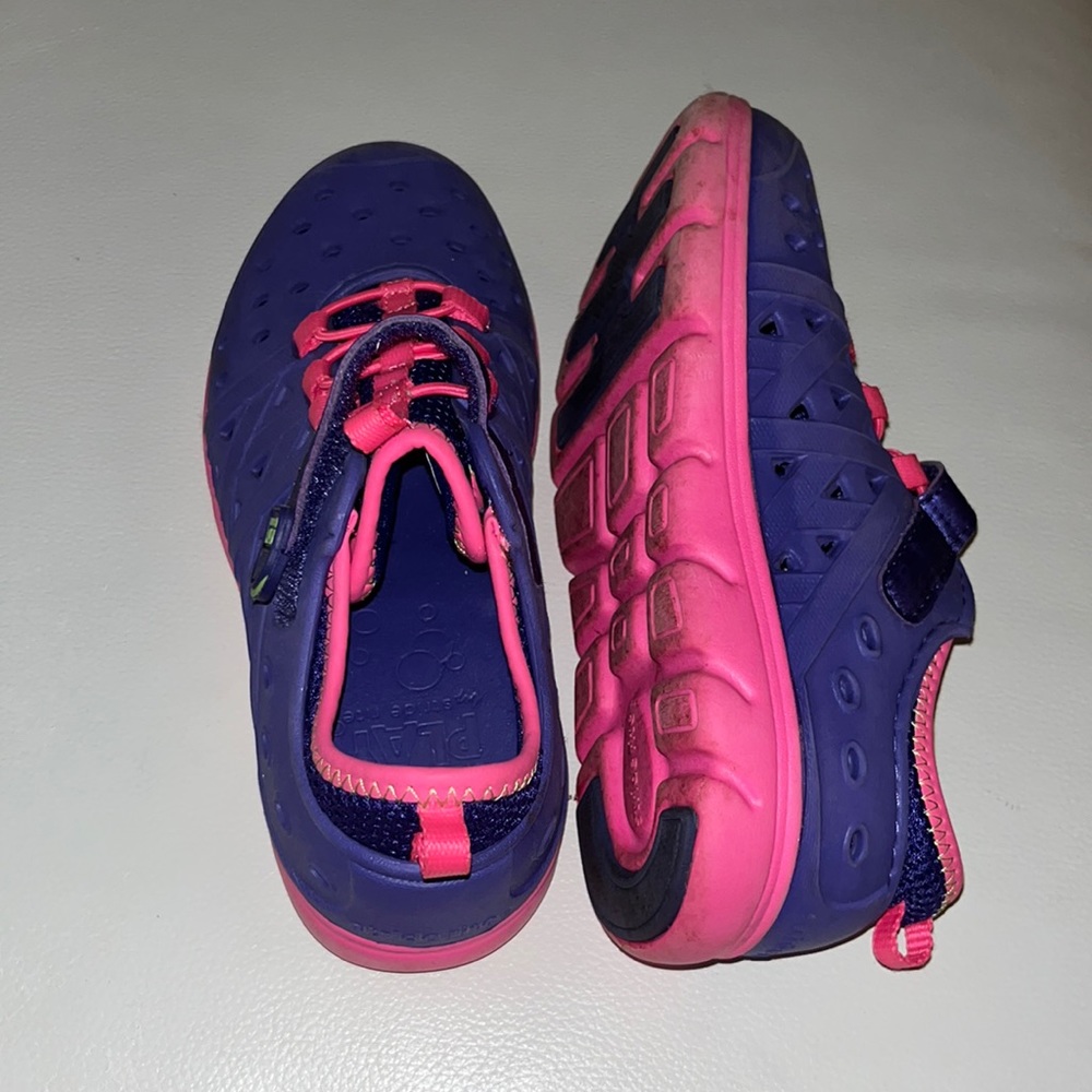 Pink and purple water shoes